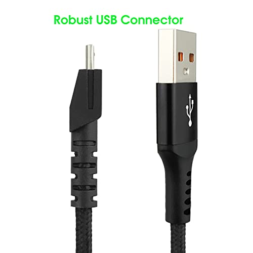 Geflochtenes USB-Schnellladekabel, passend für Gaming-Mäuse Razer Viper Ultimate/Naga Pro 20.000 DPI/DeathAdder V2 Pro/Razer Basilisk, 1,4 m Ladekabel für Razer Wireless Gaming-Maus-Ladestation Bild 2