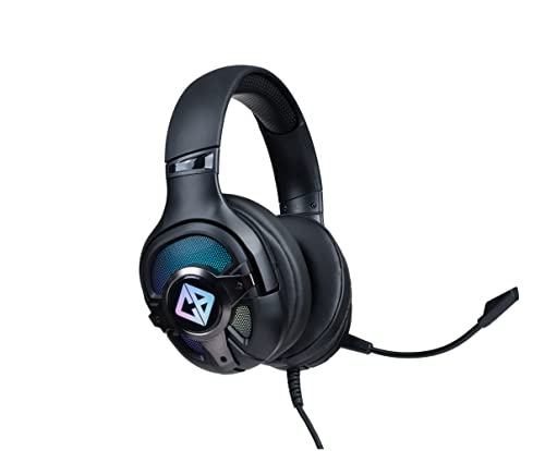Cosmic Byte Oberon 7.1 RGB Dual Input Gaming Headset (Black) | USB and 3.5mm Jack | Detachable Microphone | 90° Rotatable Ear Cups | Material-Plastic | Adjustable Headband | Dual Input Headset Bild 2