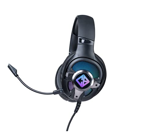 Cosmic Byte Oberon 7.1 RGB Dual Input Gaming Headset (Black) | USB and 3.5mm Jack | Detachable Microphone | 90° Rotatable Ear Cups | Material-Plastic | Adjustable Headband | Dual Input Headset Bild 3