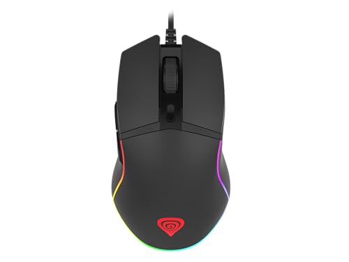 Genesis Krypton 220 Gaming Maus kabelgebunden, RGB Maus mit 6400 DPI, 6 programmierbare Tasten, optischer Sensor, internes Speicherprofil, ergonomische Gamer Maus für PC und Laptop, USB, schwarz Bild 2