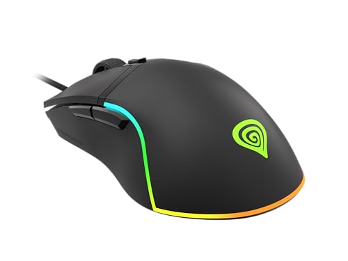 Genesis Krypton 220 Gaming Maus kabelgebunden, RGB Maus mit 6400 DPI, 6 programmierbare Tasten, optischer Sensor, internes Speicherprofil, ergonomische Gamer Maus für PC und Laptop, USB, schwarz Bild 4