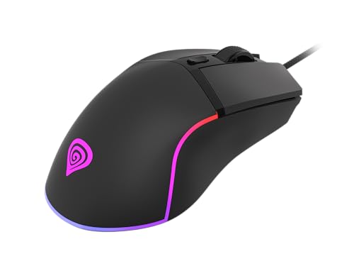 Genesis Krypton 220 Gaming Maus kabelgebunden, RGB Maus mit 6400 DPI, 6 programmierbare Tasten, optischer Sensor, internes Speicherprofil, ergonomische Gamer Maus für PC und Laptop, USB, schwarz Bild 5