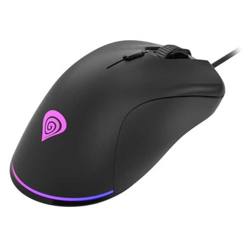 Genesis Krypton 200 Gaming-Maus kabelgebunden, leise Klicks, 6400 DPI, RGB PRISMO, 6 programmierbare Tasten, 1000 Hz, 77 g, ergonomische USB Maus mit Makros, internem Speicher und Teflon-Gleitfüßen Bild 1