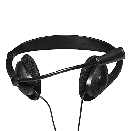 BIGtec Headset PC mit Mikrofon Stereo 1 x Klinke 3,5mm Anschluß, leicht, verstellbar, Flexibler Mikro Arm, Lautstärkeregler, 1,8m Kabel Computer Notebook Laptop Gaming Büro Home Office Bild 4