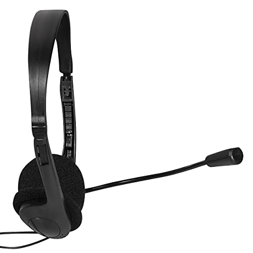 BIGtec Headset PC mit Mikrofon Stereo 1 x Klinke 3,5mm Anschluß, leicht, verstellbar, Flexibler Mikro Arm, Lautstärkeregler, 1,8m Kabel Computer Notebook Laptop Gaming Büro Home Office Bild 5