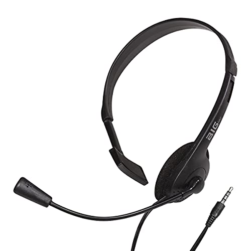 BIGtec Headset PC mit Mikrofon Mono 1 x Klinke 3,5mm Anschluß, leicht, verstellbar, Flexibler Mikro Arm, Lautstärkeregler, 1,8m Kabel Computer Notebook Laptop Gaming Büro Home Office Bild 3