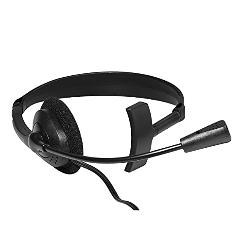 BIGtec Headset PC mit Mikrofon Mono 1 x Klinke 3,5mm Anschluß, leicht, verstellbar, Flexibler Mikro Arm, Lautstärkeregler, 1,8m Kabel Computer Notebook Laptop Gaming Büro Home Office Bild 5
