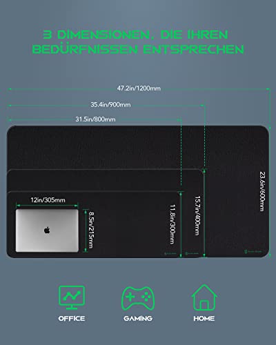 Black Shark Gaming Mauspad Schreibtischunterlage 800x300x4 mm mit Mikrofaser Oberfläche Verbessert Geschwindigkeit und Mousepad mit rutschfest Gummierte Unterseite, Gaming Zubehör Mauspad XXL Manta P2 Bild 3