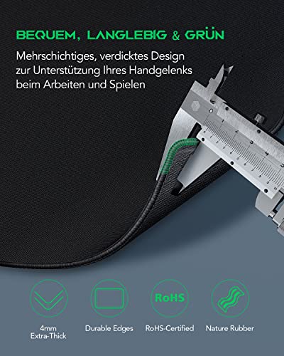 Black Shark Gaming Mauspad Schreibtischunterlage 800x300x4 mm mit Mikrofaser Oberfläche Verbessert Geschwindigkeit und Mousepad mit rutschfest Gummierte Unterseite, Gaming Zubehör Mauspad XXL Manta P2 Bild 4