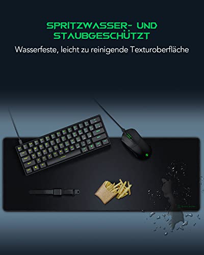 Black Shark Gaming Mauspad Schreibtischunterlage 800x300x4 mm mit Mikrofaser Oberfläche Verbessert Geschwindigkeit und Mousepad mit rutschfest Gummierte Unterseite, Gaming Zubehör Mauspad XXL Manta P2 Bild 5