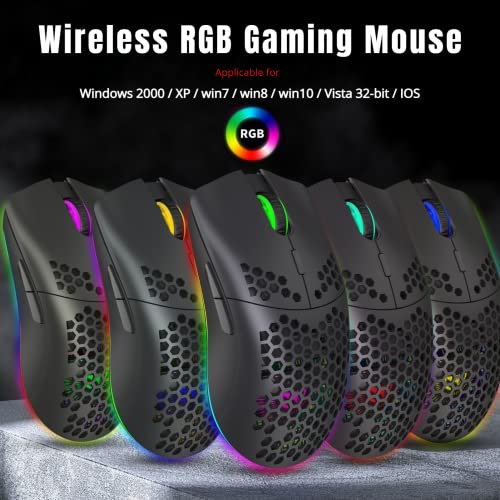 Jectse Kabelgebundene Leichte Gaming-Maus, J900-Loch-Maus 6-Tasten Kabelgebundene Gaming-Mäuse,7 Tasten Programmierbarer Treiber,6400DPI-Maus für PC-Zubehör Bild 2