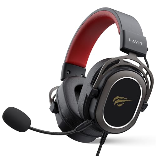 Havit H2008D GAMENOTE Gaming Headset with Mic — Wired Gaming Headset — 50 mm High Magnetic Surround Sound Driver — Compatible with PS4, Xbox, PC & Laptop — Black, Ochre, Red Bild 1