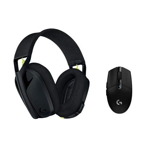Logitech G305 Hero 12K Sensor Kabellose Gaming-Maus und G435 Kabelloses Gaming-Headset mit Bluetooth und integriertem Mikrofon – Geringes Gewicht mit Lightspeed – PC/Mac, Schwarz Bild 1