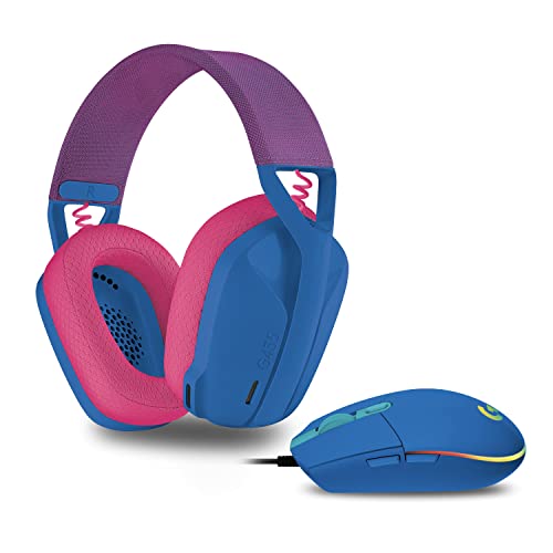 Logitech G203 Gaming-Maus mit anpassbarer LIGHTSYNC RGB-Beleuchtung + Logitech G 435 Lightspeed Wireless Bluetooth Gaming Headset, Blau Bild 1
