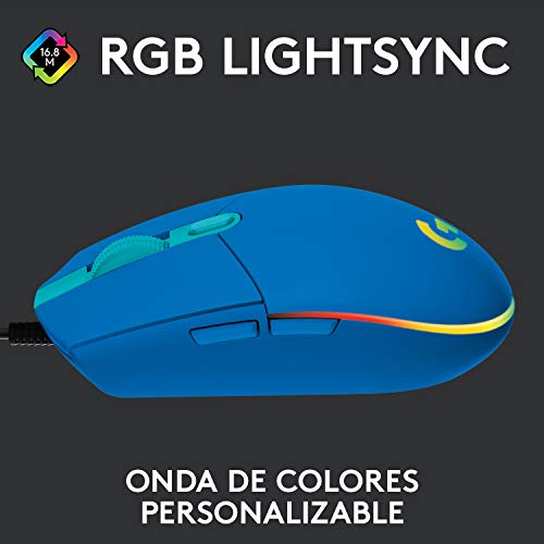 Logitech G203 Gaming-Maus mit anpassbarer LIGHTSYNC RGB-Beleuchtung + Logitech G 435 Lightspeed Wireless Bluetooth Gaming Headset, Blau Bild 2