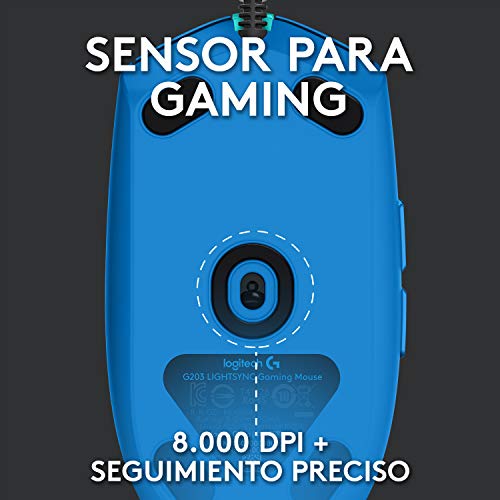 Logitech G203 Gaming-Maus mit anpassbarer LIGHTSYNC RGB-Beleuchtung + Logitech G 435 Lightspeed Wireless Bluetooth Gaming Headset, Blau Bild 3