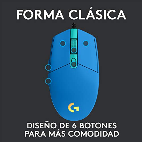 Logitech G203 Gaming-Maus mit anpassbarer LIGHTSYNC RGB-Beleuchtung + Logitech G 435 Lightspeed Wireless Bluetooth Gaming Headset, Blau Bild 5
