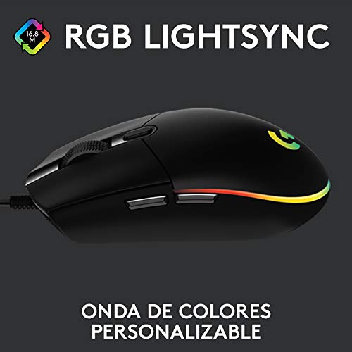 Logitech G203 Gaming-Maus mit anpassbarer LIGHTSYNC RGB-Beleuchtung + Logitech G 435 Lightspeed Wireless Bluetooth Gaming Headset, Schwarz Bild 3