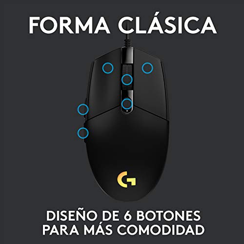 Logitech G203 Gaming-Maus mit anpassbarer LIGHTSYNC RGB-Beleuchtung + Logitech G 435 Lightspeed Wireless Bluetooth Gaming Headset, Schwarz Bild 5