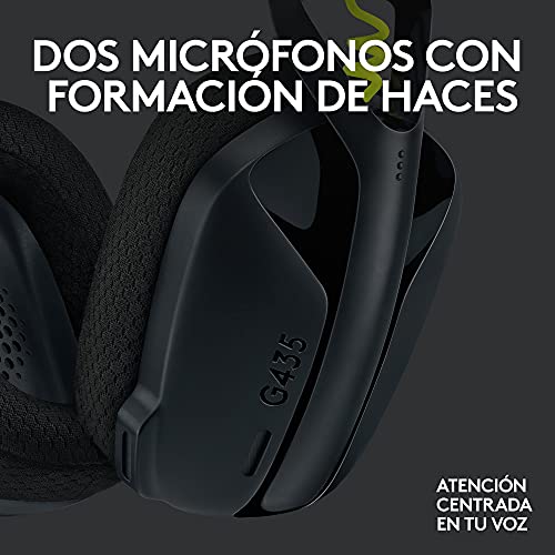 Logitech G203 Gaming-Maus mit anpassbarer LIGHTSYNC RGB-Beleuchtung + Logitech G 435 Lightspeed Wireless Bluetooth Gaming Headset, Schwarz Bild 6