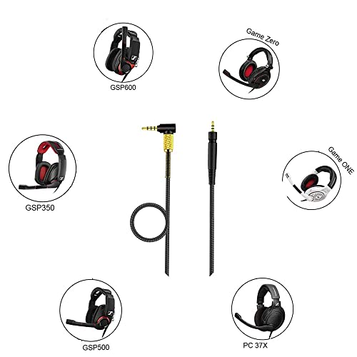 1,3 m GSP 600 Ersatzkabel Audiokabel kompatibel mit Sennheiser Game Zero Game One, GSP500 GSP600 GSP350, PC 37X PC 373D Gaming Kopfhörer Bild 4
