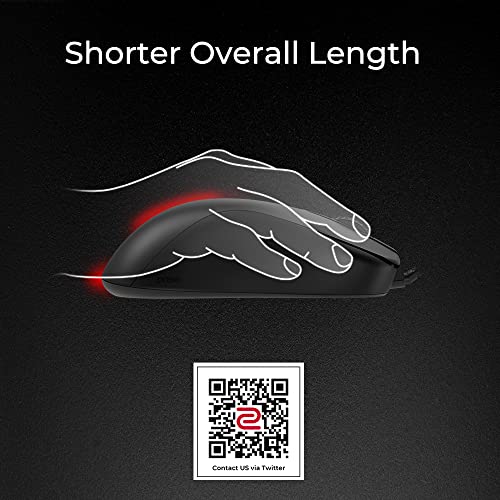 BenQ ZOWIE S1-C Symmetrische Gaming-Maus für Esports | Gewichtsreduziert | Paracord-Kabel & 24-stufiges Scrollrad für mehr persönliche Vorlieben | Treiberlos | Mattschwarze Beschichtung | Mittelgroß Bild 2