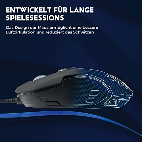 [Amazon Exclusive] DR1TECH Guardian Gaming Maus Mit Kabel - 7 Tasten Für Bis Zu 3200 DPI - Leichtes Und Strapazierfähiges Design - Ergonomische Gaming Maus Für PC/PS4/XBOX Bild 4