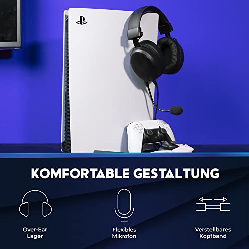 DR1TECH Blackjack Gaming Kopfhörer Mit Kabel Und Mikrofon Für PS5 Konsole [3D Audio], PS4, Xbox und Smartphone - 40mm Over Ear Kopfhörer Treiber mit Audio Stereo (Full Immersion) [Amazon Exclusive] Bild 2