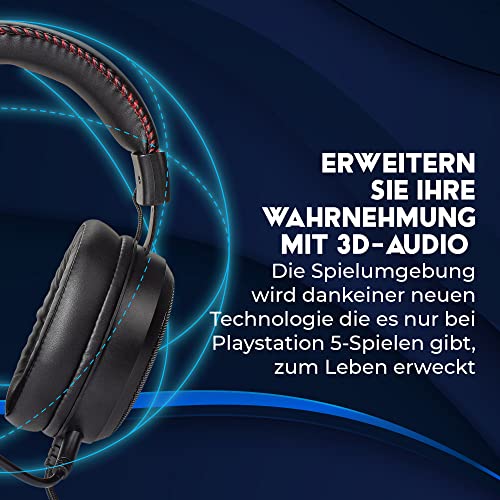 DR1TECH Blackjack Gaming Kopfhörer Mit Kabel Und Mikrofon Für PS5 Konsole [3D Audio], PS4, Xbox und Smartphone - 40mm Over Ear Kopfhörer Treiber mit Audio Stereo (Full Immersion) [Amazon Exclusive] Bild 3
