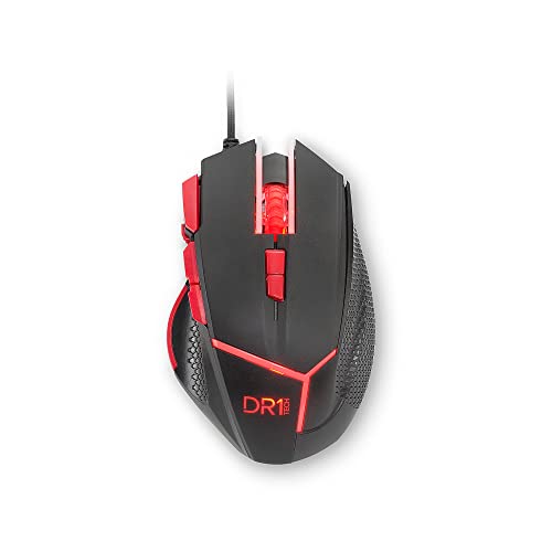 [Amazon Exclusive] DR1TECH Hunter Professional Gaming Maus Mit Kabel [5 Auswechselbare Gewichte + Triple FIRE] - 9 Tasten Für Bis Zu 4200 DPI - Ergonomische Gaming Maus Für PC/PS4/XBOX Bild 1