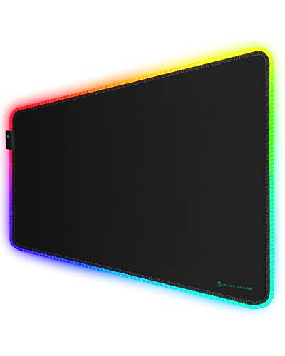 Black Shark Gaming Mauspad XXL 900x400 mm - 11 Beleuchtungs-Modi Led - Mikrofaser Oberfläche Schreibtischunterlage - Rutschfester Gummiunterseite Mousepad - Deko Mouse Pad Manta P7 Bild 1