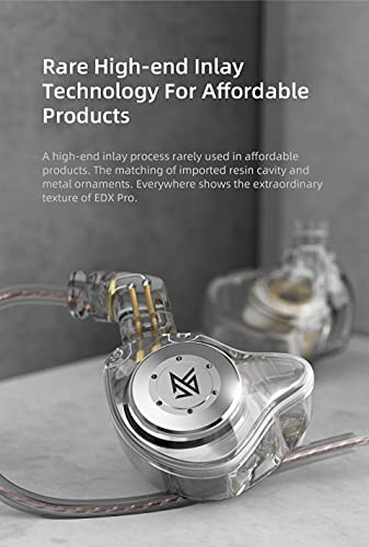 CCA KZ EDX Pro In-Ear-Monitor-Kopfhörer, kabelgebunden, IEM-Kopfhörer, Dual-DD, HiFi-Stereo-Sound, Geräuschunterdrückung, mit Mikrofon, Cyan Bild 4