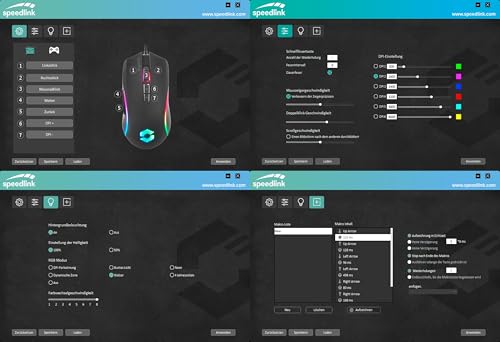 SPEEDLINK ZAVOS Gamer Mouse – RGB Gaming Maus kabelgebunden, DPI-Schalter bis 8000dpi, programmierbar, gummierte Oberfläche, mit Kabel ummantelt, 5 Tasten, schwarz Bild 6