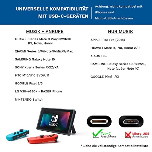 KLIM F1 USB C Kopfhörer Mit Mikrofon - Exzellente Audioqualität, Langlebig, Kabelgebunden, Memory-Schaumstoff-Ohrstöpsel - NEU 2022 Bild 6
