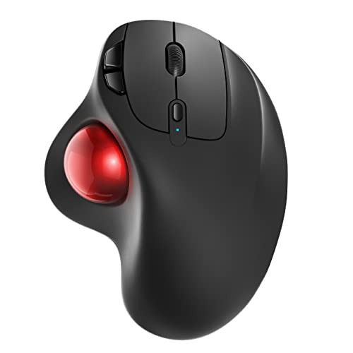 Nulea M501 Kabellose Trackball Maus, Wiederaufladbare Ergonomische Maus, Präzises und Reibungsloses Tracking, 3-Geräte-Verbindung (Bluetooth oder 2,4G USB-Empfänger), Kompatibel für Mac, Windows. Bild 1