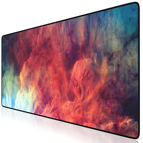 TITANWOLF - XXL Mauspad Gaming 900x400 mm - XXL Mousepad groß - Tischunterlage Large Size - verbessert Präzision und Geschwindigkeit - auch für Roccat Razer Logitech Maus und Tastatur - Lagoon Nebula Bild 1
