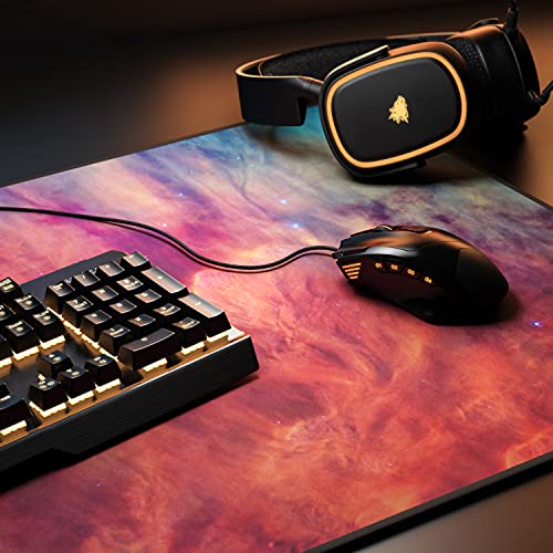 TITANWOLF - XXL Mauspad Gaming 900x400 mm - XXL Mousepad groß - Tischunterlage Large Size - verbessert Präzision und Geschwindigkeit - auch für Roccat Razer Logitech Maus und Tastatur - Lagoon Nebula Bild 5