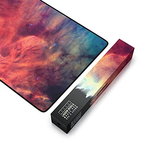 TITANWOLF - XXL Mauspad Gaming 900x400 mm - XXL Mousepad groß - Tischunterlage Large Size - verbessert Präzision und Geschwindigkeit - auch für Roccat Razer Logitech Maus und Tastatur - Lagoon Nebula Bild 6