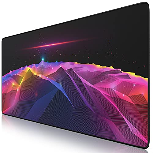 TITANWOLF - XXL Mauspad Gaming 900x400 mm - XXL Mousepad groß - Tischunterlage Large Size - verbessert Präzision und Geschwindigkeit - auch für Roccat Razer Logitech Maus und Tastatur - Retro Space Bild 1