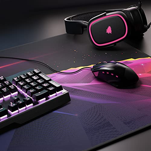 TITANWOLF - XXL Mauspad Gaming 900x400 mm - XXL Mousepad groß - Tischunterlage Large Size - verbessert Präzision und Geschwindigkeit - auch für Roccat Razer Logitech Maus und Tastatur - Retro Space Bild 5