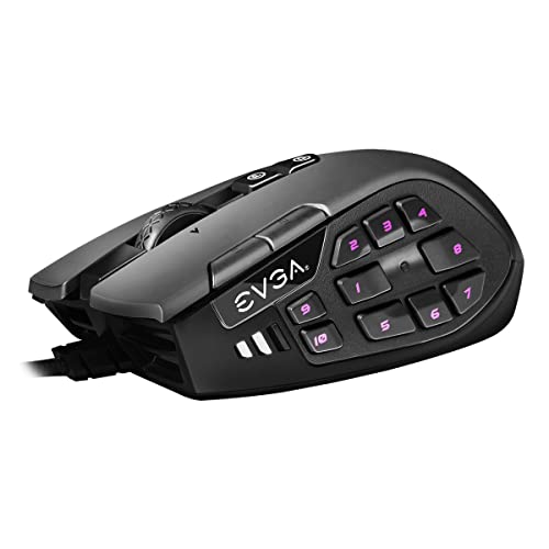 EVGA X15 MMO Gaming Mouse, 8k, Wired, Black, Customizable, 16,000 DPI, 5 Profiles, 20 Buttons, Ergonomic 904-W1-15BK-K3 Bild 1