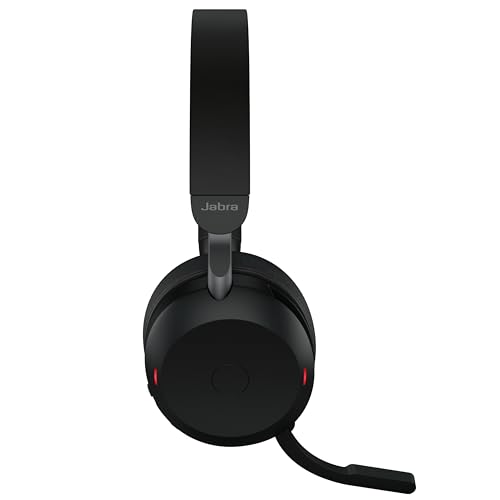 Jabra Evolve2 75 Wireless PC Headset mit Ladedock, 8-Mikro-Technologie - Dual-Foam-Stereo-Kopfhörer mit moderner aktiver Geräuschunterdrückung, USB-A Bluetooth-Adapter und UC-Kompatibilität - Schwarz Bild 2