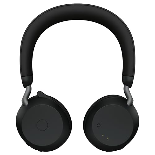 Jabra Evolve2 75 Wireless PC Headset mit Ladedock, 8-Mikro-Technologie - Dual-Foam-Stereo-Kopfhörer mit moderner aktiver Geräuschunterdrückung, USB-A Bluetooth-Adapter und UC-Kompatibilität - Schwarz Bild 4