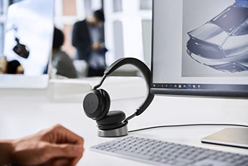 Jabra Evolve2 75 Wireless PC Headset mit Ladedock, 8-Mikro-Technologie - Dual-Foam-Stereo-Kopfhörer mit moderner aktiver Geräuschunterdrückung, USB-A Bluetooth-Adapter und UC-Kompatibilität - Schwarz Bild 5