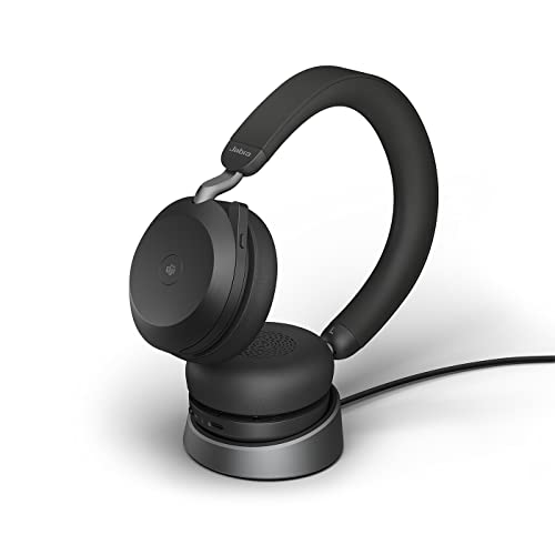Jabra Evolve2 75 Wireless PC Headset mit Ladedock, 8-Mikro-Technologie - Dual-Foam-Stereo-Kopfhörer mit moderner aktiver Geräuschunterdrückung, USB-A Bluetooth-Adapter und UC-Kompatibilität - Schwarz Bild 6