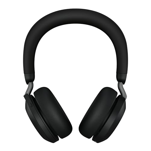 Jabra Evolve2 75 Wireless PC Headset mit Ladedock, 8-Mikro-Technologie - Dual-Foam-Stereo-Kopfhörer mit moderner aktiver Geräuschunterdrückung, USB-C Bluetooth-Adapter und UC-Kompatibilität - Schwarz Bild 1
