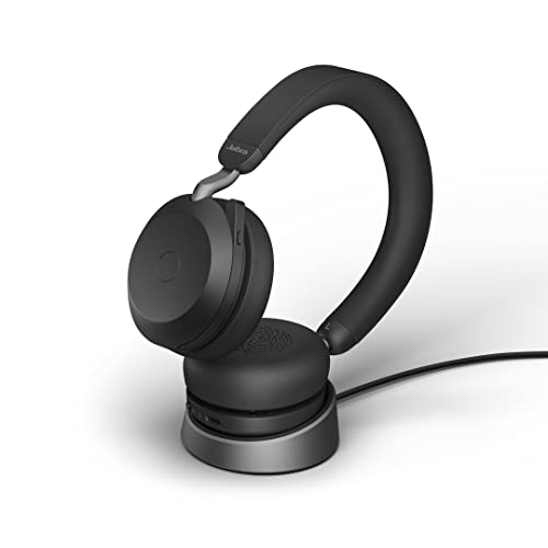 Jabra Evolve2 75 Wireless PC Headset mit Ladedock, 8-Mikro-Technologie - Dual-Foam-Stereo-Kopfhörer mit moderner aktiver Geräuschunterdrückung, USB-C Bluetooth-Adapter und UC-Kompatibilität - Schwarz Bild 6