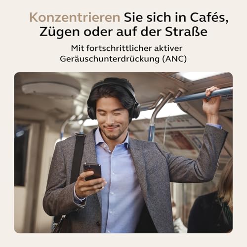 Jabra Evolve2 75 Wireless PC Headset mit 8-Mikrofon-Technologie - Dual-Foam-Stereo-Kopfhörer mit moderner aktiver Geräuschunterdrückung, USB-A Bluetooth-Adapter und MS Teams-Kompatibilität - Schwarz Bild 5