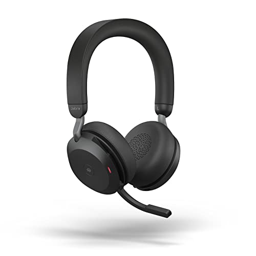 Jabra Evolve2 75 Wireless PC Headset mit 8-Mikrofon-Technologie - Dual-Foam-Stereo-Kopfhörer mit moderner aktiver Geräuschunterdrückung, USB-C Bluetooth-Adapter und MS Teams-Kompatibilität - Schwarz Bild 3