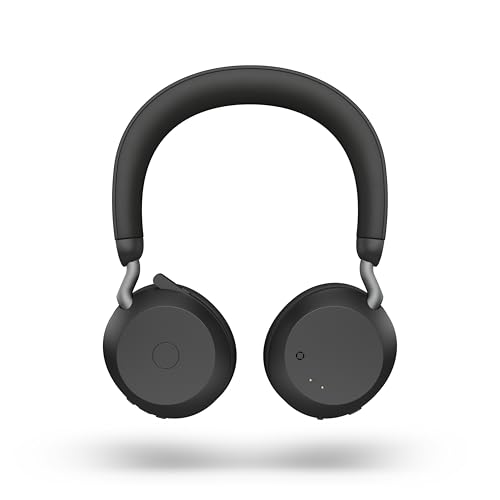 Jabra Evolve2 75 Wireless PC Headset mit 8-Mikrofon-Technologie - Dual-Foam-Stereo-Kopfhörer mit moderner aktiver Geräuschunterdrückung, USB-C Bluetooth-Adapter und UC-Kompatibilität - Schwarz Bild 2
